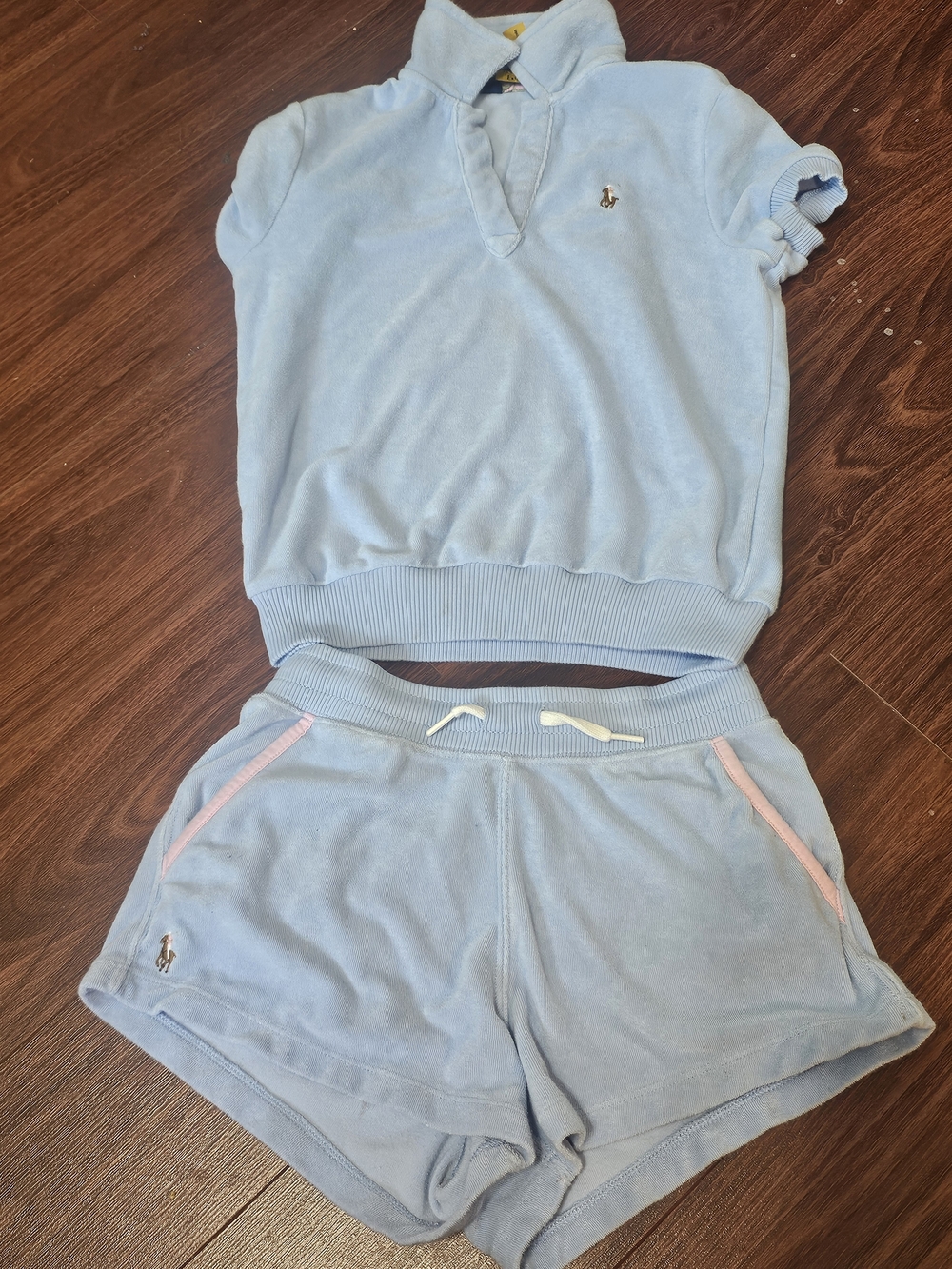 Polo Ralph Lauren Kids Light Blue Terry Short Set Size 10